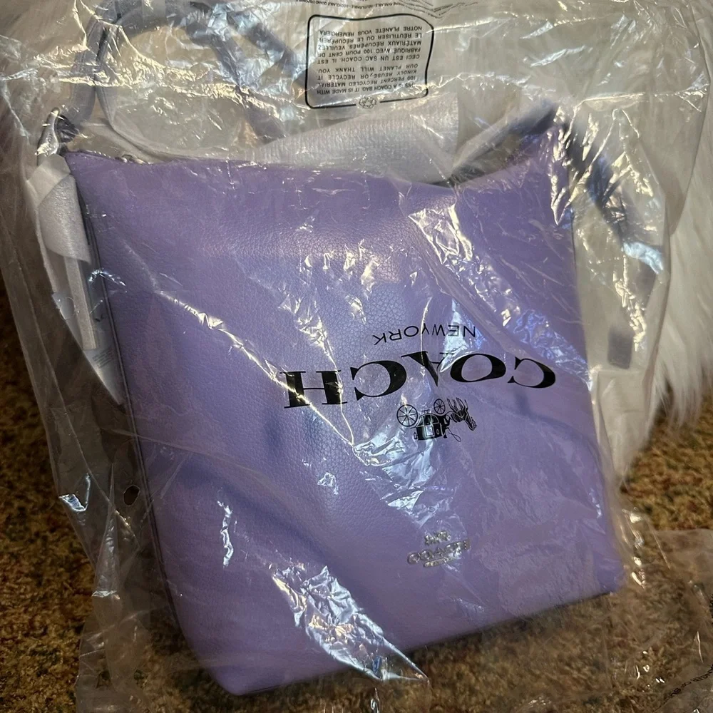 Coach Lilac Bag/Wallet. 🔥NWT COACH Val Duffle Leather Bag Light Violet RP $398 - Picture 4 of 16